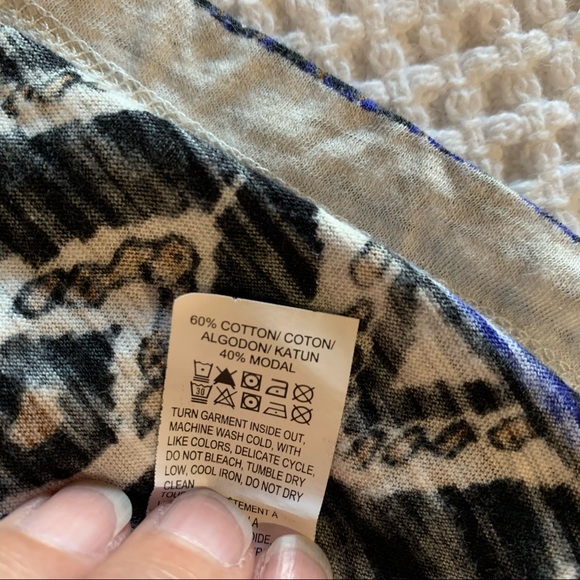 Lucky Brand 3/4 sleeve black & cream top * Small - Picture 9 of 12